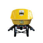 Rear view of kit installed on wheelbarrow