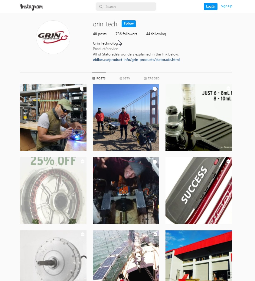 Preview of Grin's Instagram Account