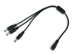 3 Way DC Splitter Cable with 5.5 x 2.1mm Plugs and Jack
