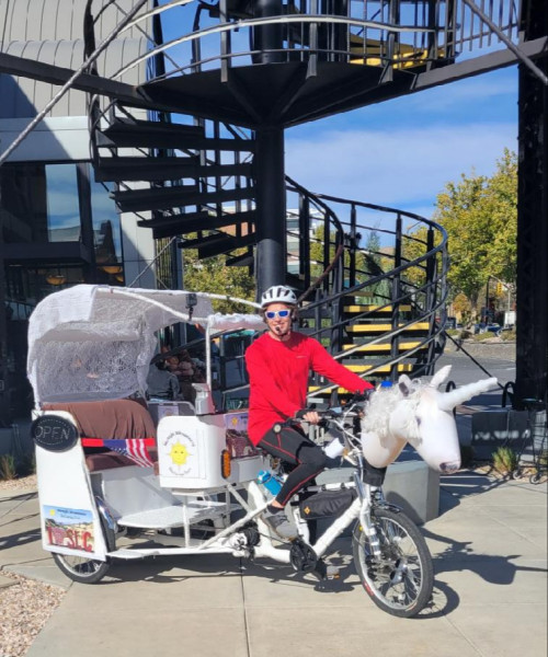Pedicab: maximum six seater 1500 lb