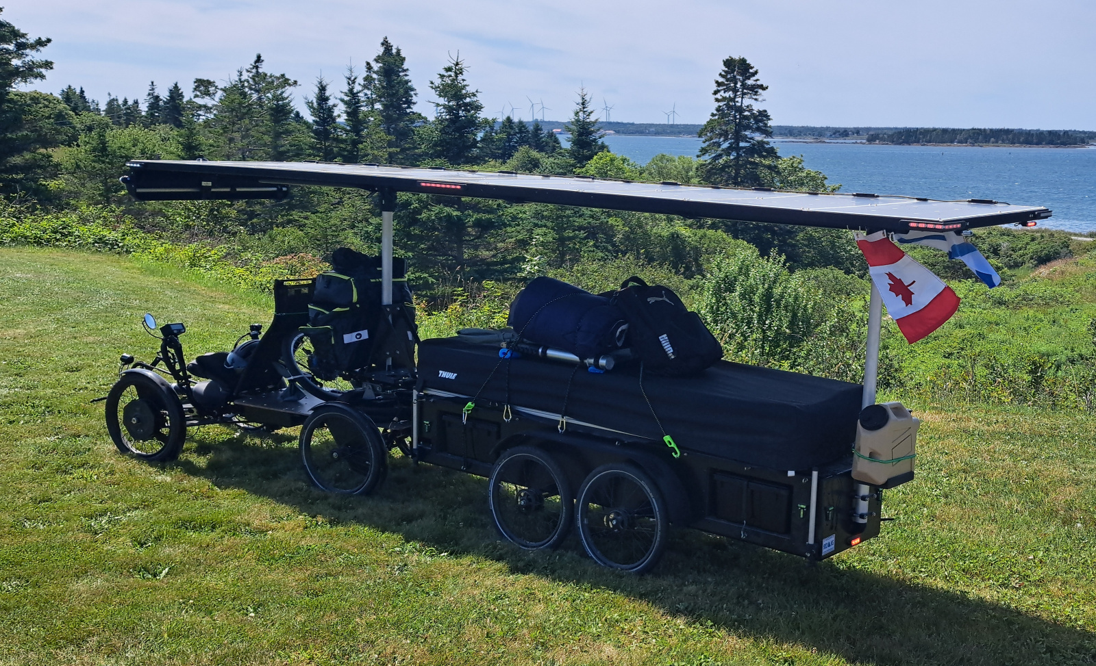 Fully loaded Solar Pony4 on the road.