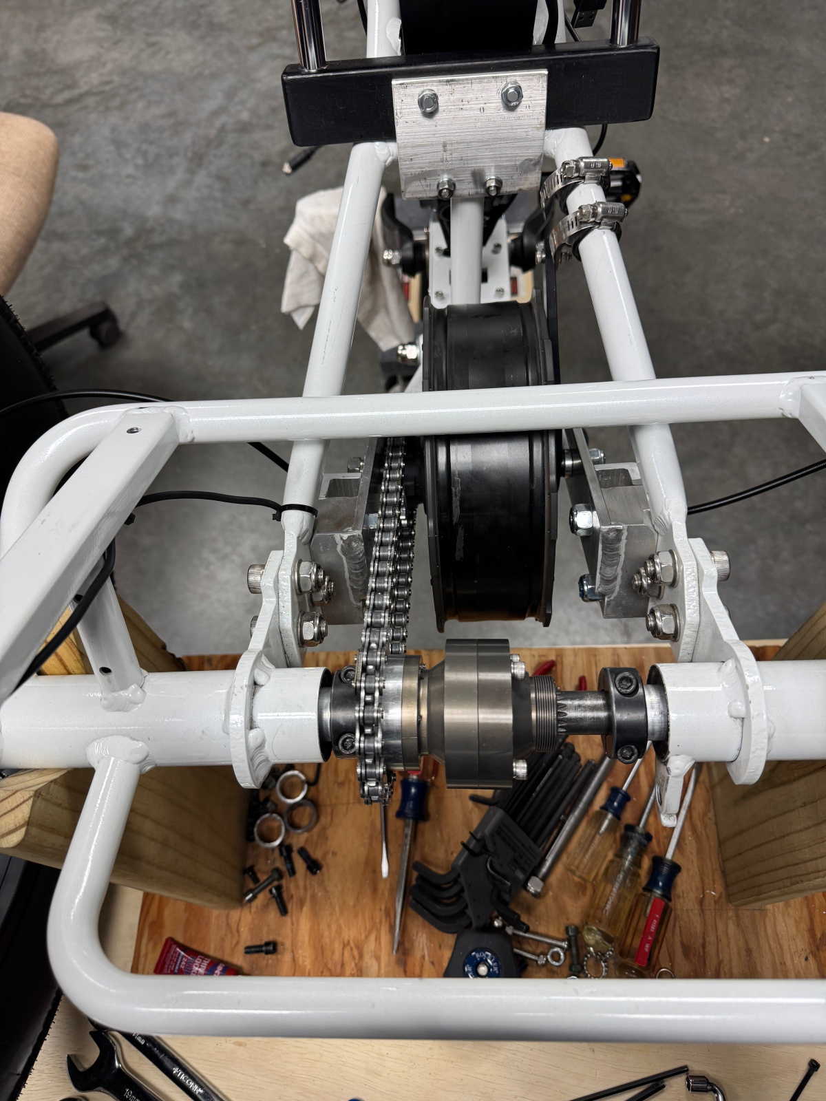 spocket spacer was needed to align motor and rear differential spockets