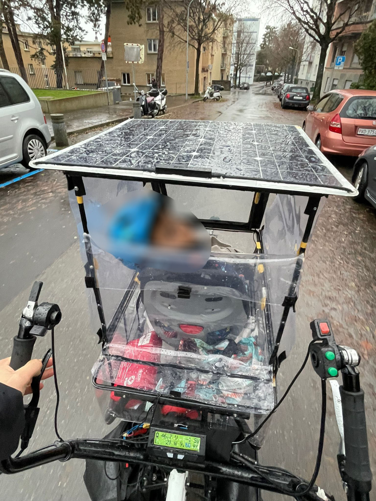 When not producing power, it protects from the rain....