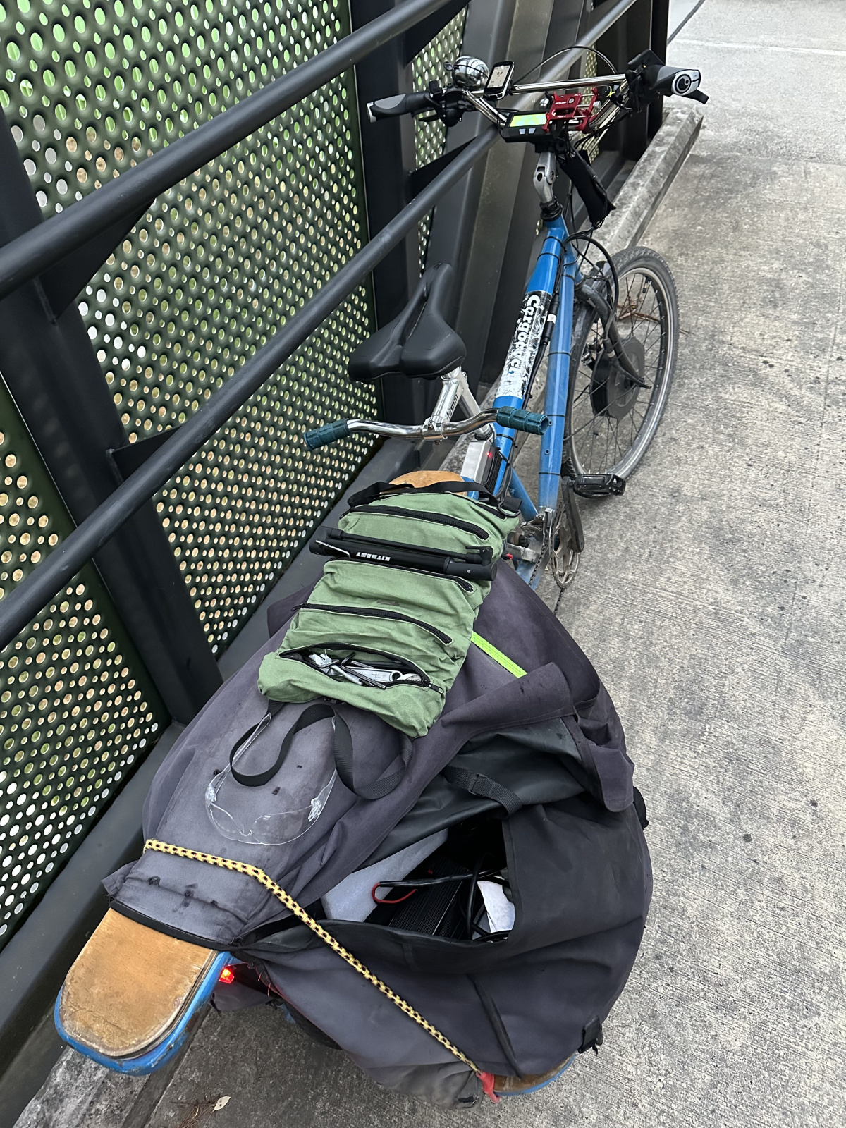 Has the space and carry capacity for all things to be self reliant out and about. Rescue from fail is difficult because of the size and weight so reliability and the tools to fix anything is essential kit.