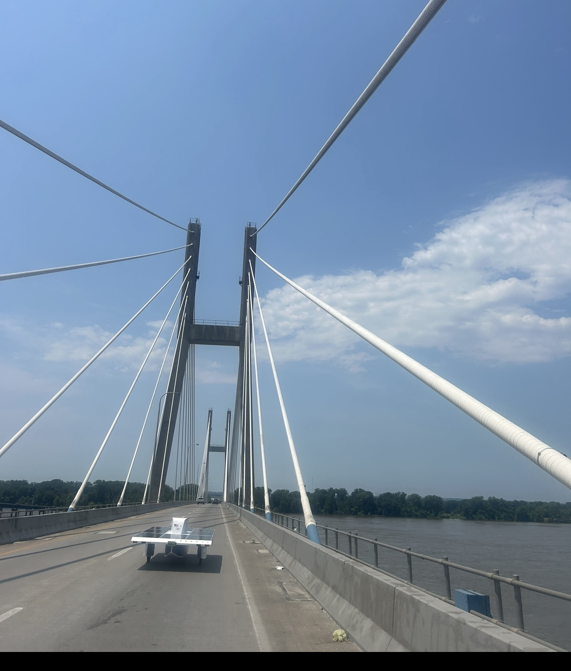 Crossing the mighty Mississippi River on our 3300 mile drive across the country