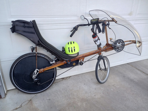 Wooden recumbent bike