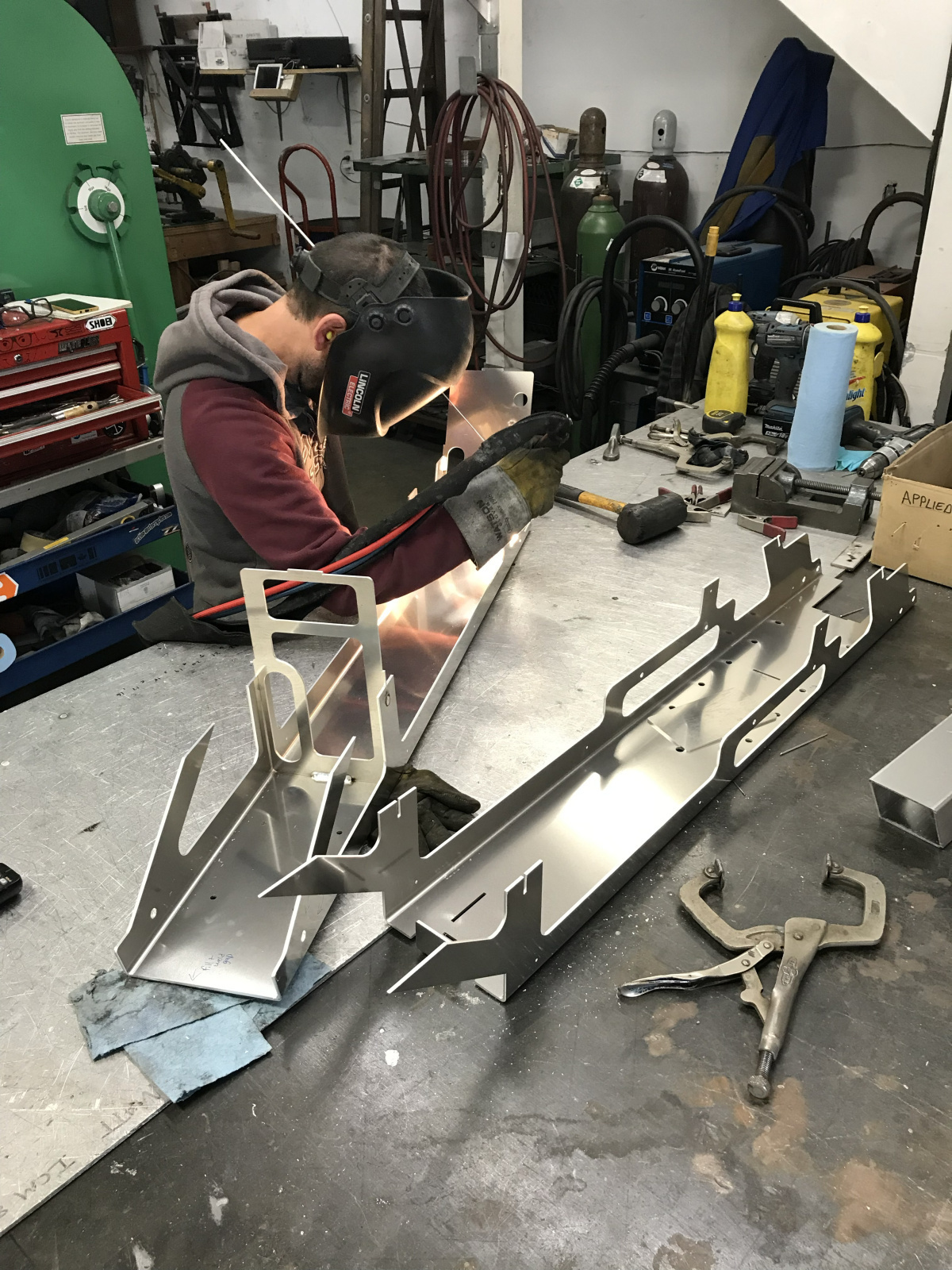 The bare frame before body panels have been added.