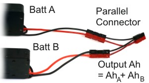 Parallel Battery Connection. Voltage Stays the Same, Amp-Hours are Added