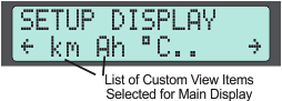 Various display preferences can be setup here. Preview line shows the list of items toggled through in the custom view field.