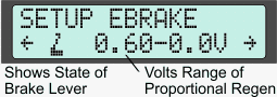 Ebrake Setup Menu, the shape on the left is an image of a brake lever, and changes between open and closed based on the state of the ebrake switch input. 