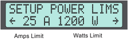 Power Limits, preview line shows amps and watts limit for current preset. If this value is higher than the intrinsic limit of the controller, it has no effect.  