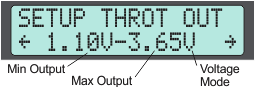 Throttle Output Settings, Preview Line shows Current Output Range