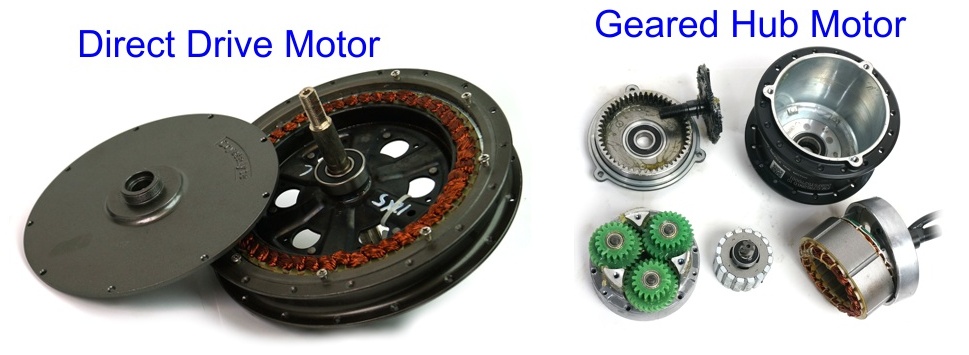 Direct drive hub motors have no internal moving parts, but must be large in diameter