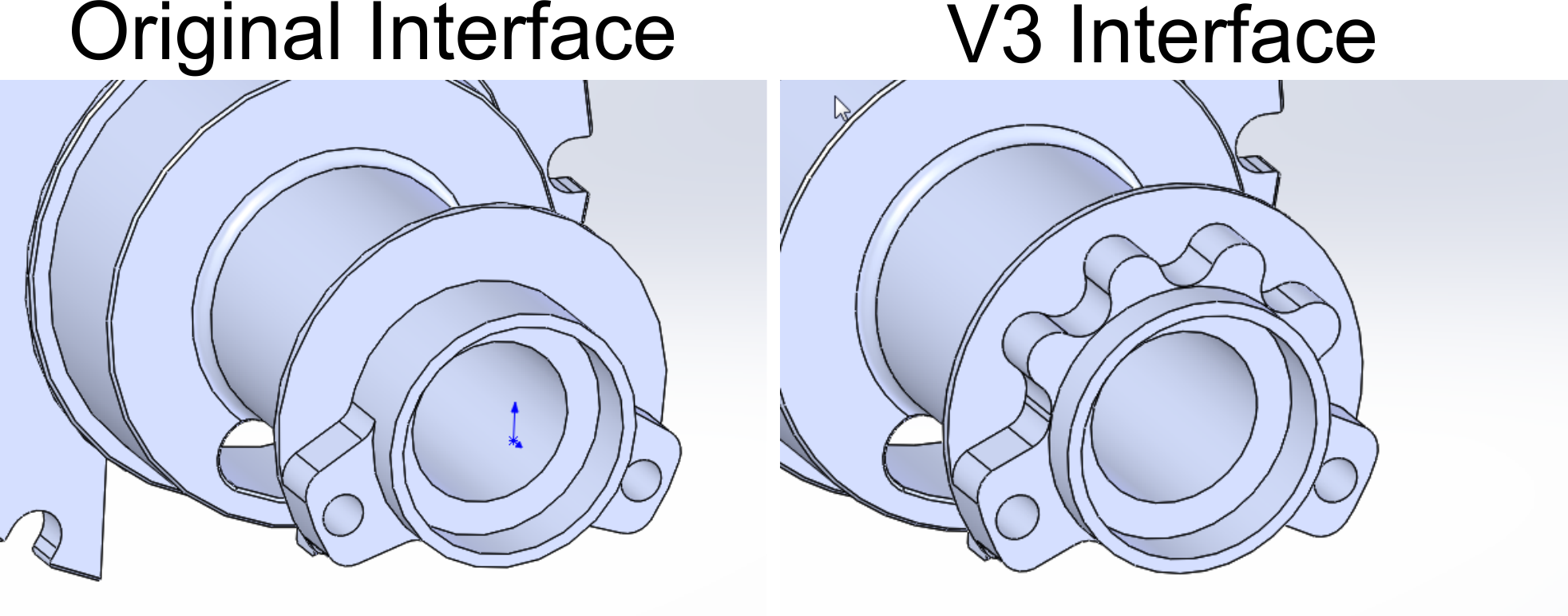 Difference between the axle and torque arm interface of rear motors