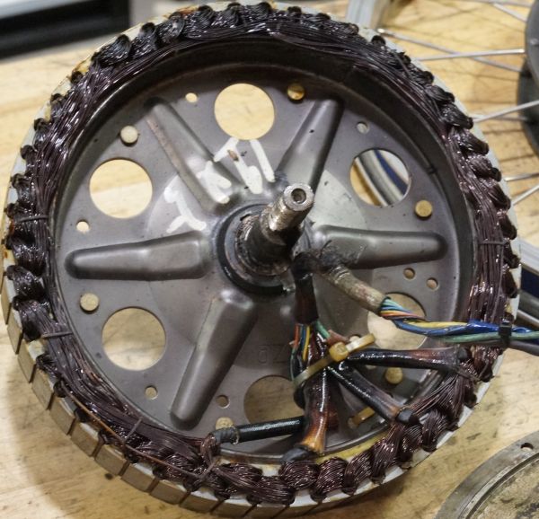 Exampled of a Cooked Hub Motor Stator