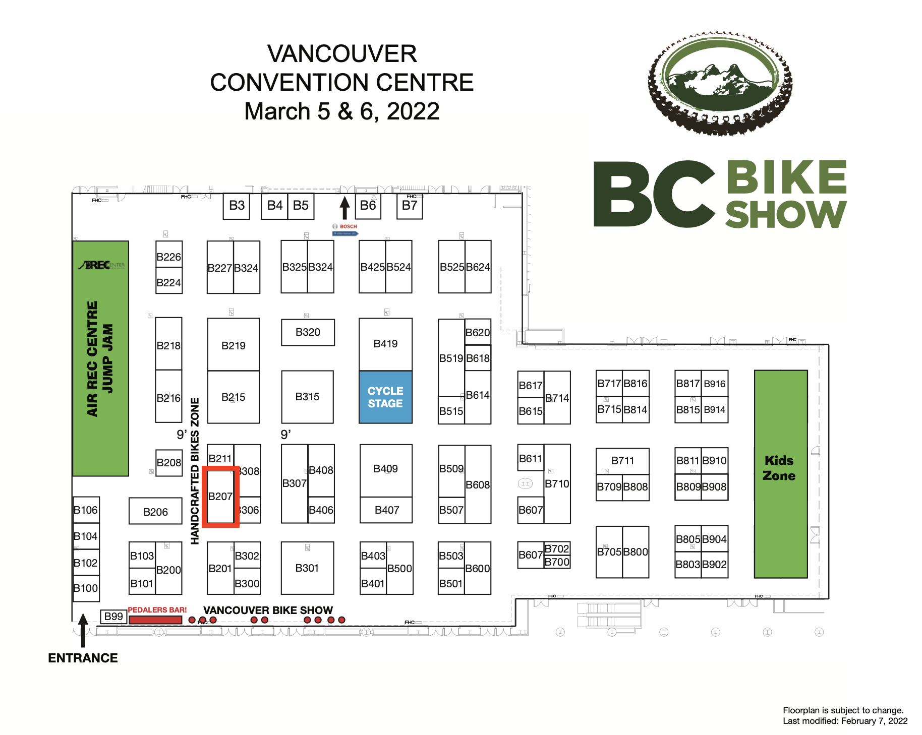 BC Bike Show 2022 Map