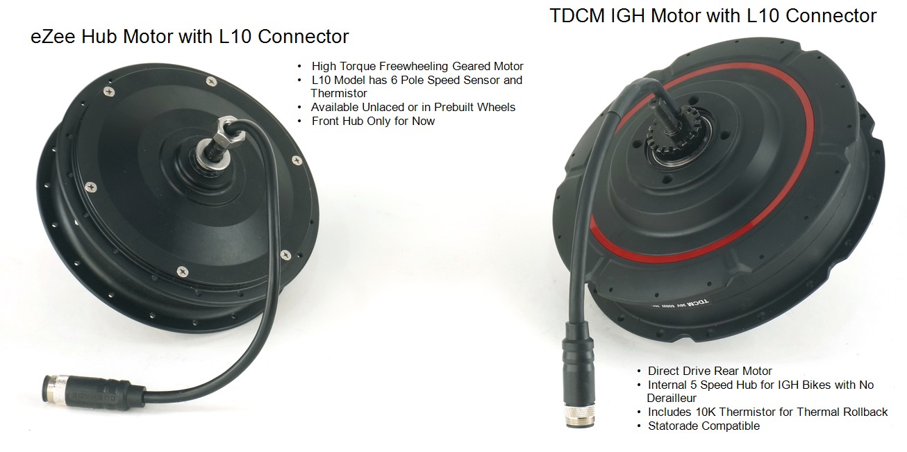 eZee Front and IGH Rear Hubs with L1019 Plugs