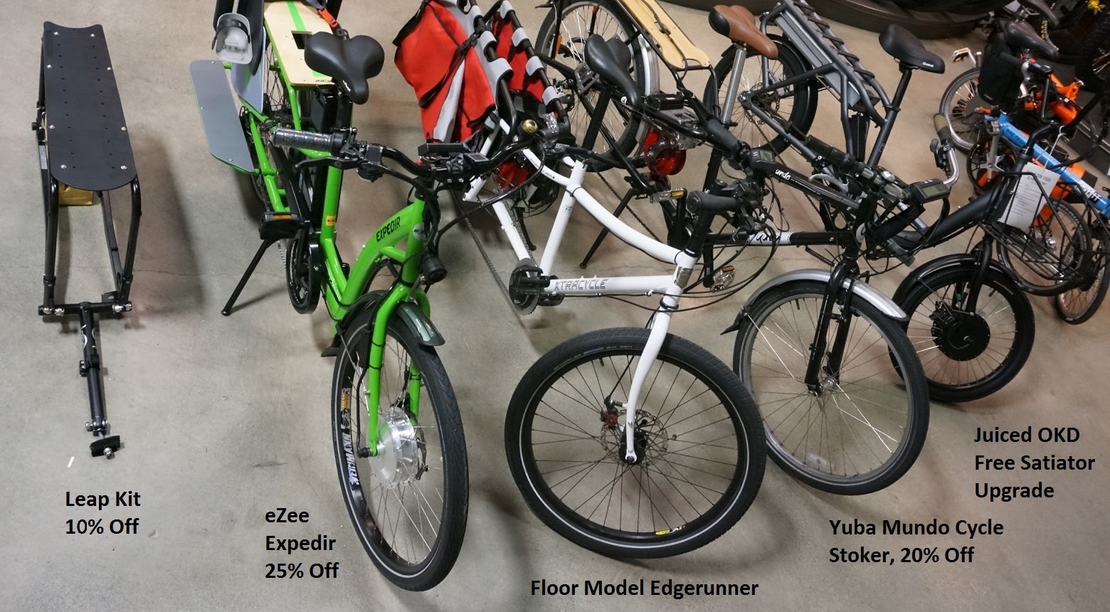 Cargo Ebikes on Grin Floor