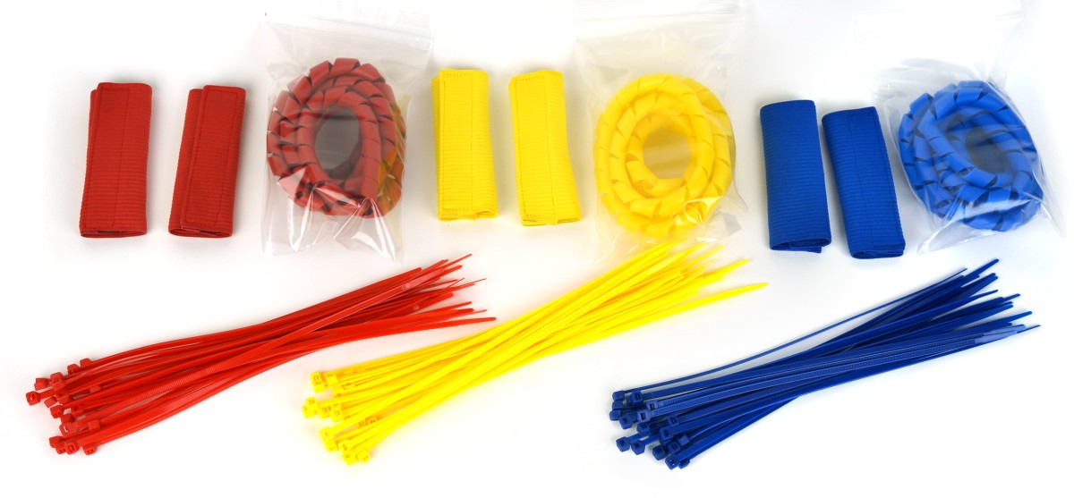 Red, Yellow, and Blue Tidy Ebike Wiring Kits