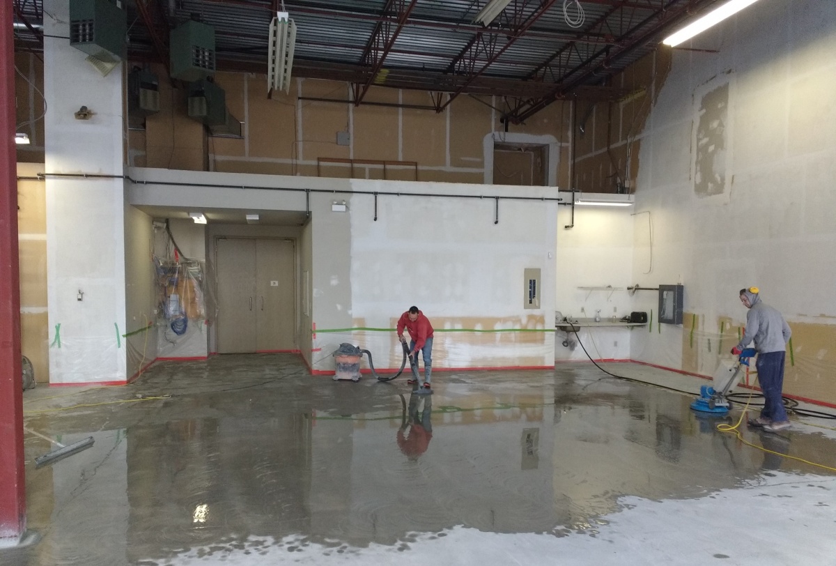 Concrete floor polishing