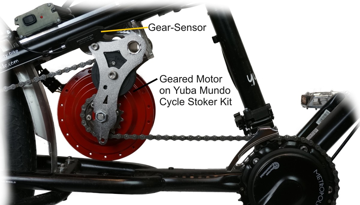 Geared Stokemonkey Motor on Yuba Mundo CycleStoker