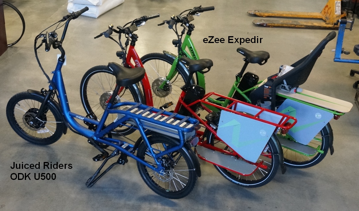 Juirced Riders U500 and eZee Expedir Electric Cargo Bikes, now at Grin