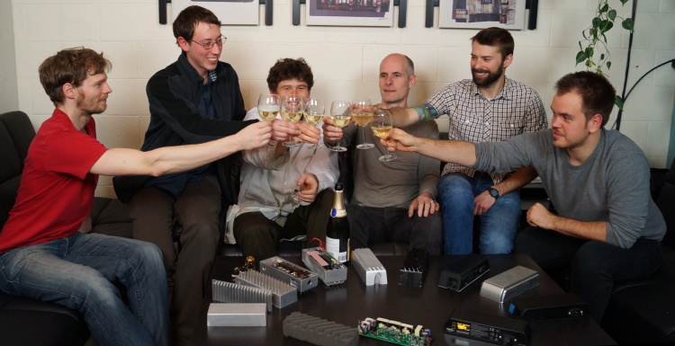 Toast from the Satiator Engineering Team (Dan, Michael, Justin, Rob, Robbie, Dallas, +Shivan [not shown]) 